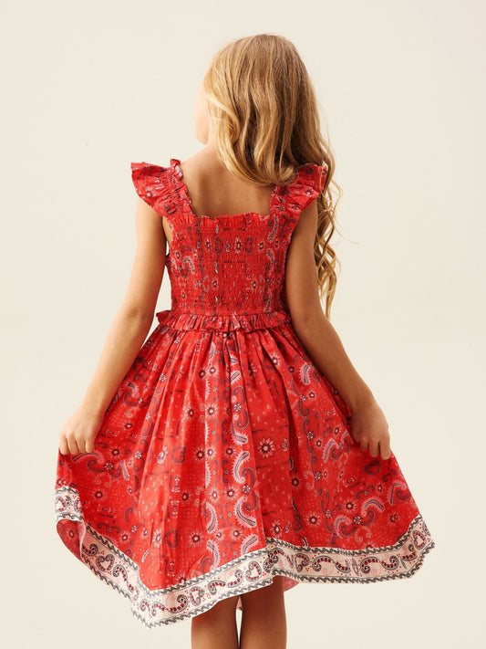Dsiney Kidz - Angel & Rocket Red Ava Hanky Hem Bandana Print Dress image 2