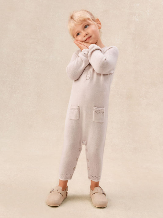 The White Company Pink Baby Pointelle Knitted Romper With Cashmere image 2