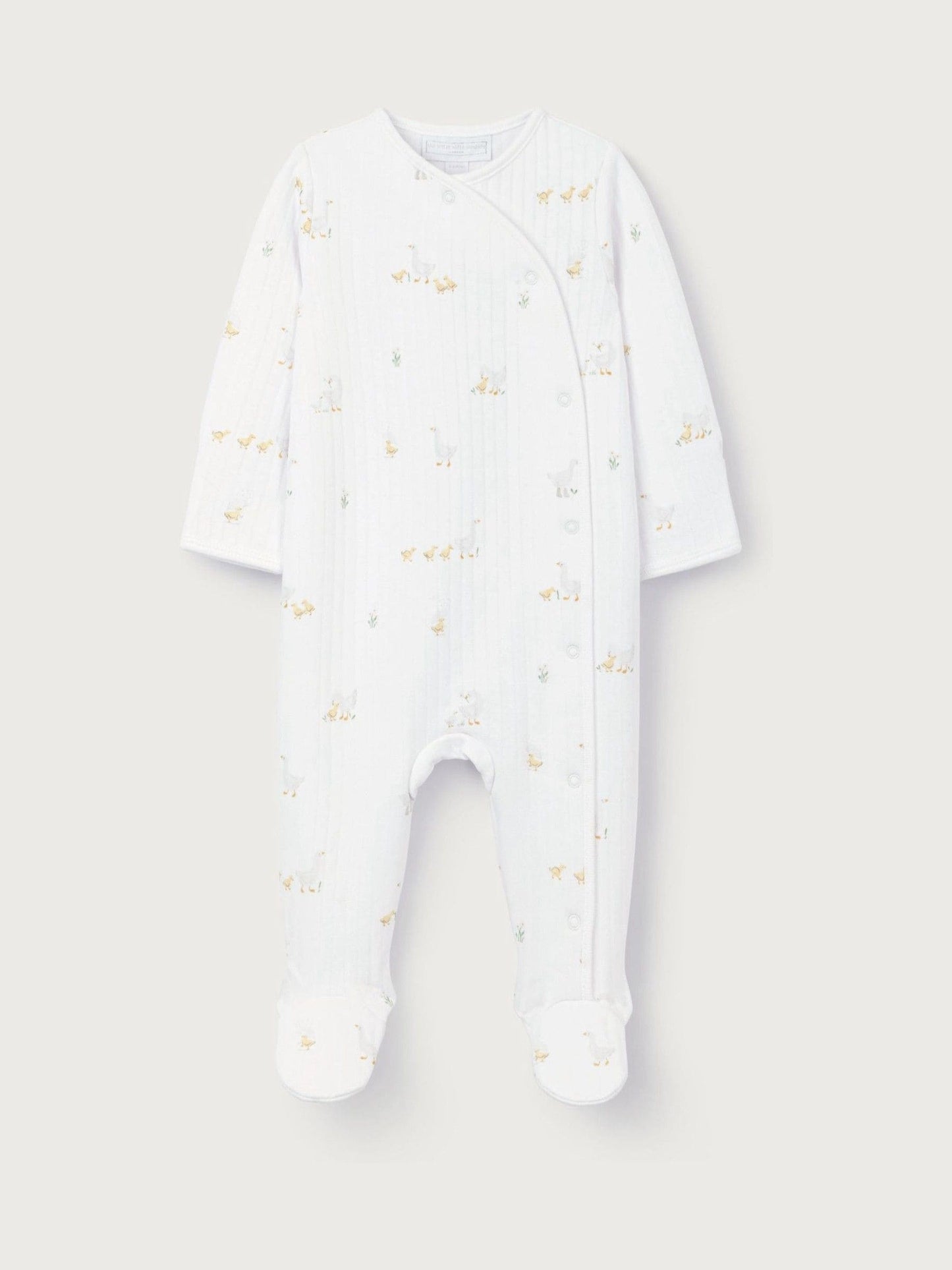 The White Company White Quilted Cotton Blend Walking Ducklings Wrap Sleepsuit image 4