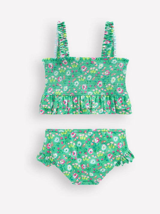 Boden Green Peplum Smocked Bikini image 2
