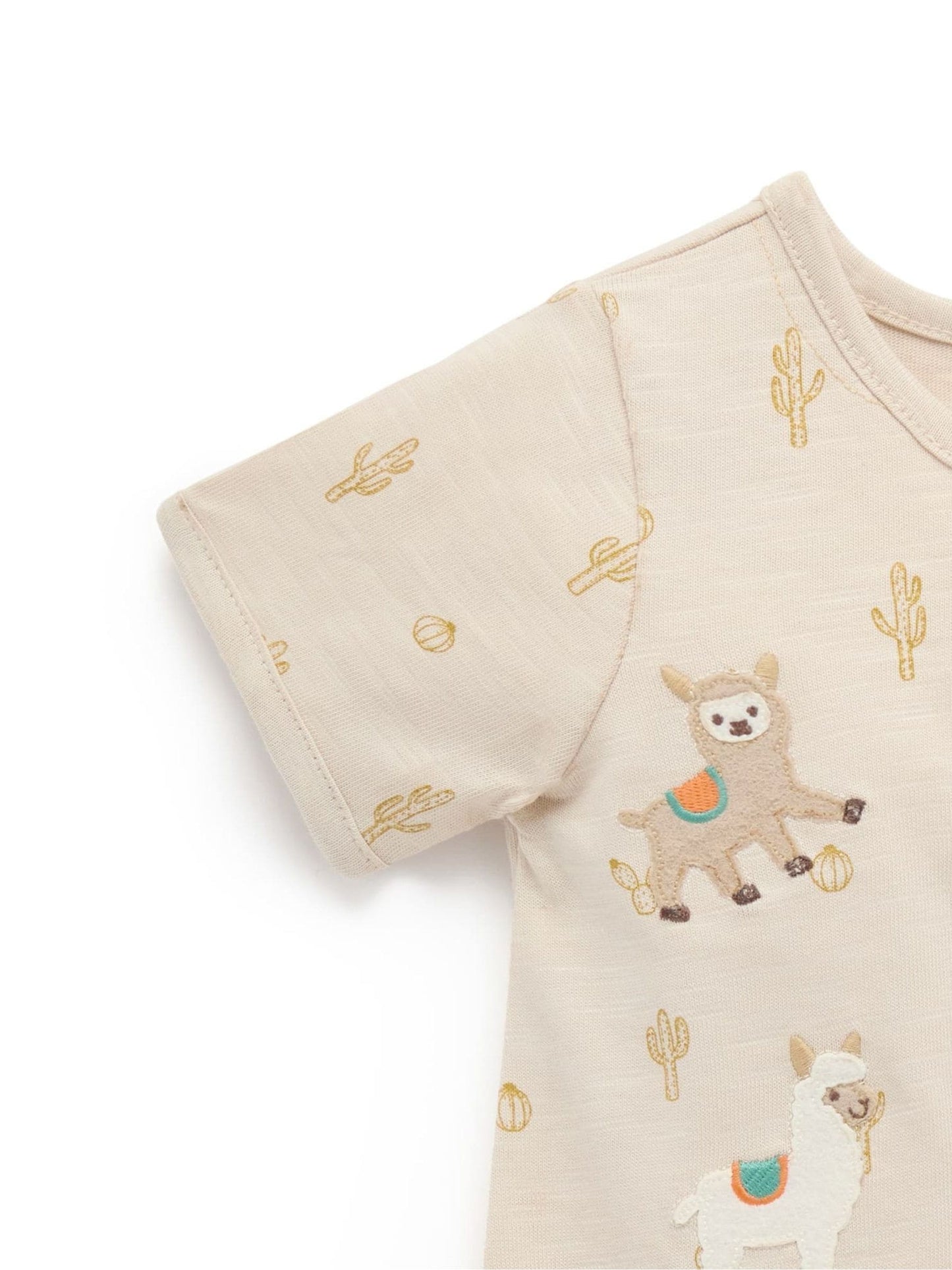 Purebaby Natural Llama Fiesta Buttonup Romper image 4