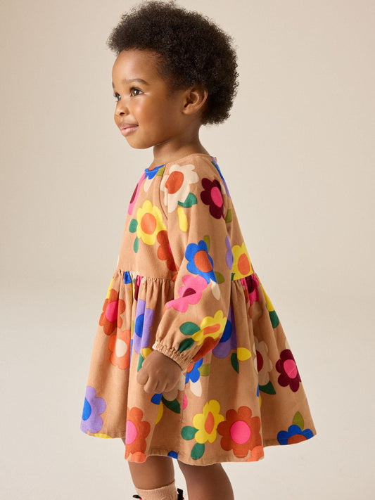 Dsiney Kidz - Bright Floral Long Sleeve Cord Dress (3mths-8yrs) image 2