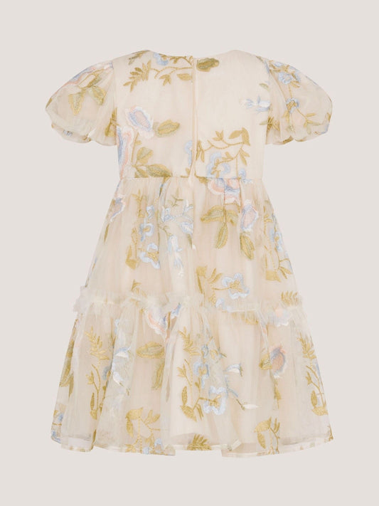 Monsoon Cream Baby Azalea Embroidered Ruffle Dress image 2