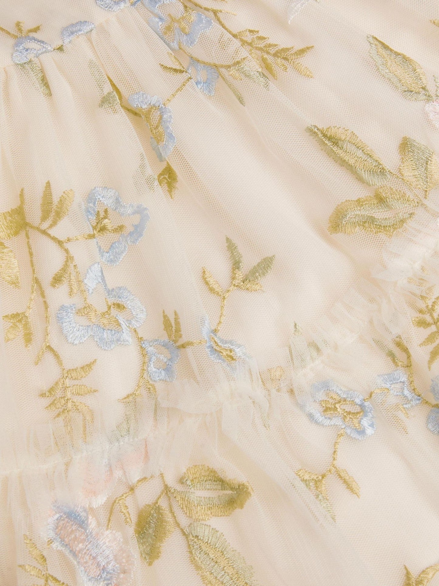 Monsoon Cream Baby Azalea Embroidered Ruffle Dress image 3