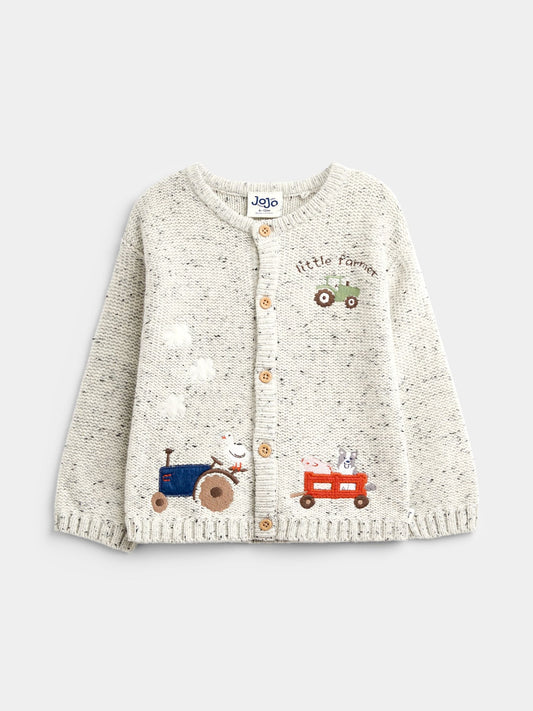 JoJo Maman Bébé Natural Farmer Little Farmer Knit Cardigan - image 1