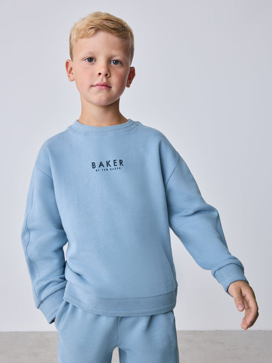 Dsiney Kidz - Baker by Ted Baker Mid Blue Sweatshirt and Joggers Set image 2