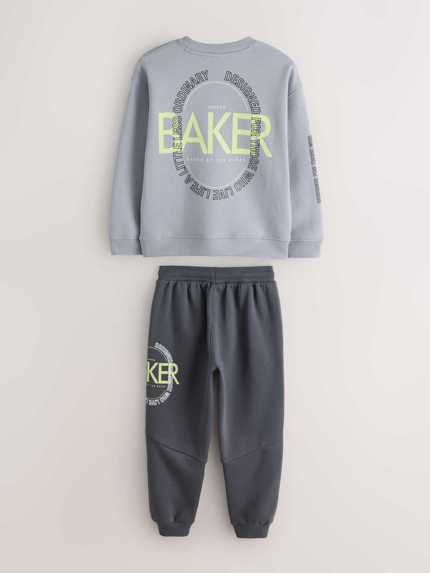 Dsiney Kidz - Baker by Ted Baker Grey Tonal Oversized Graphic Sweatshirt and Joggers Set image 9