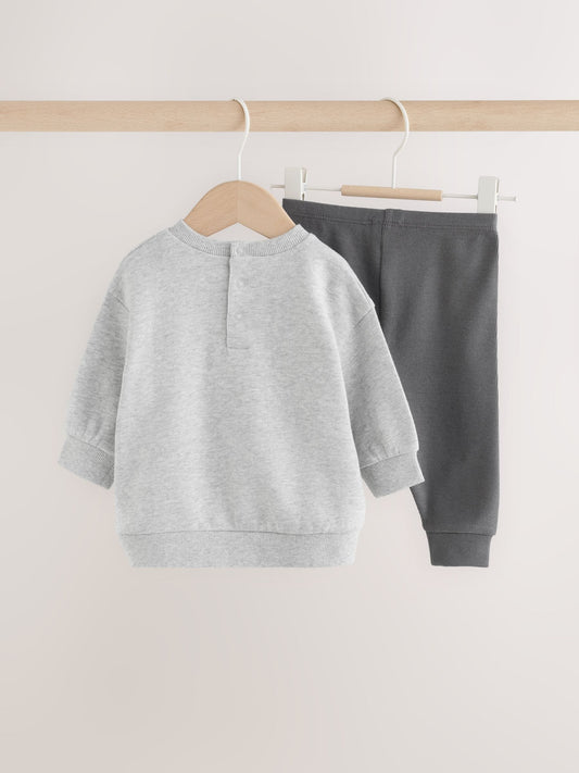 Dsiney Kidz - Grey 'Little Man' Baby Sweatshirt and Leggings Set (0mths-2yrs) image 2