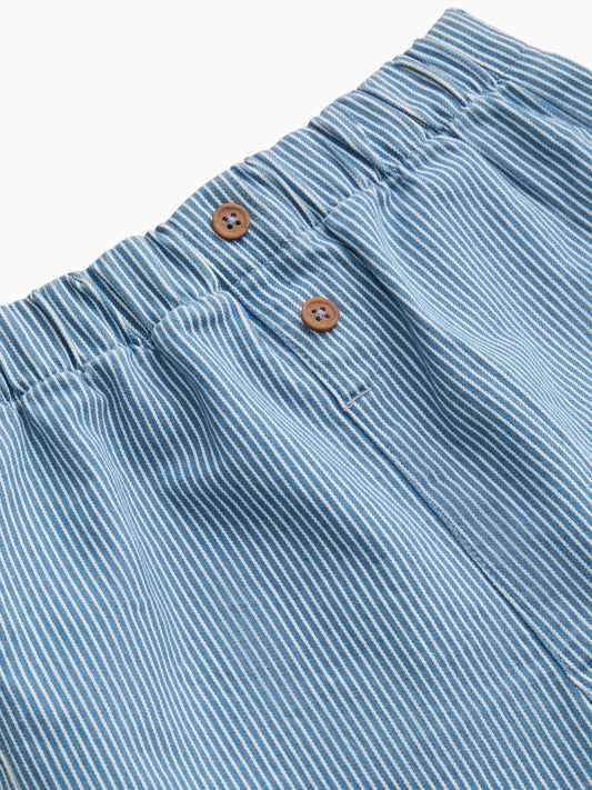 Dsiney Kidz - MORI Blue Striped Supersoft Denim Shorts image 2