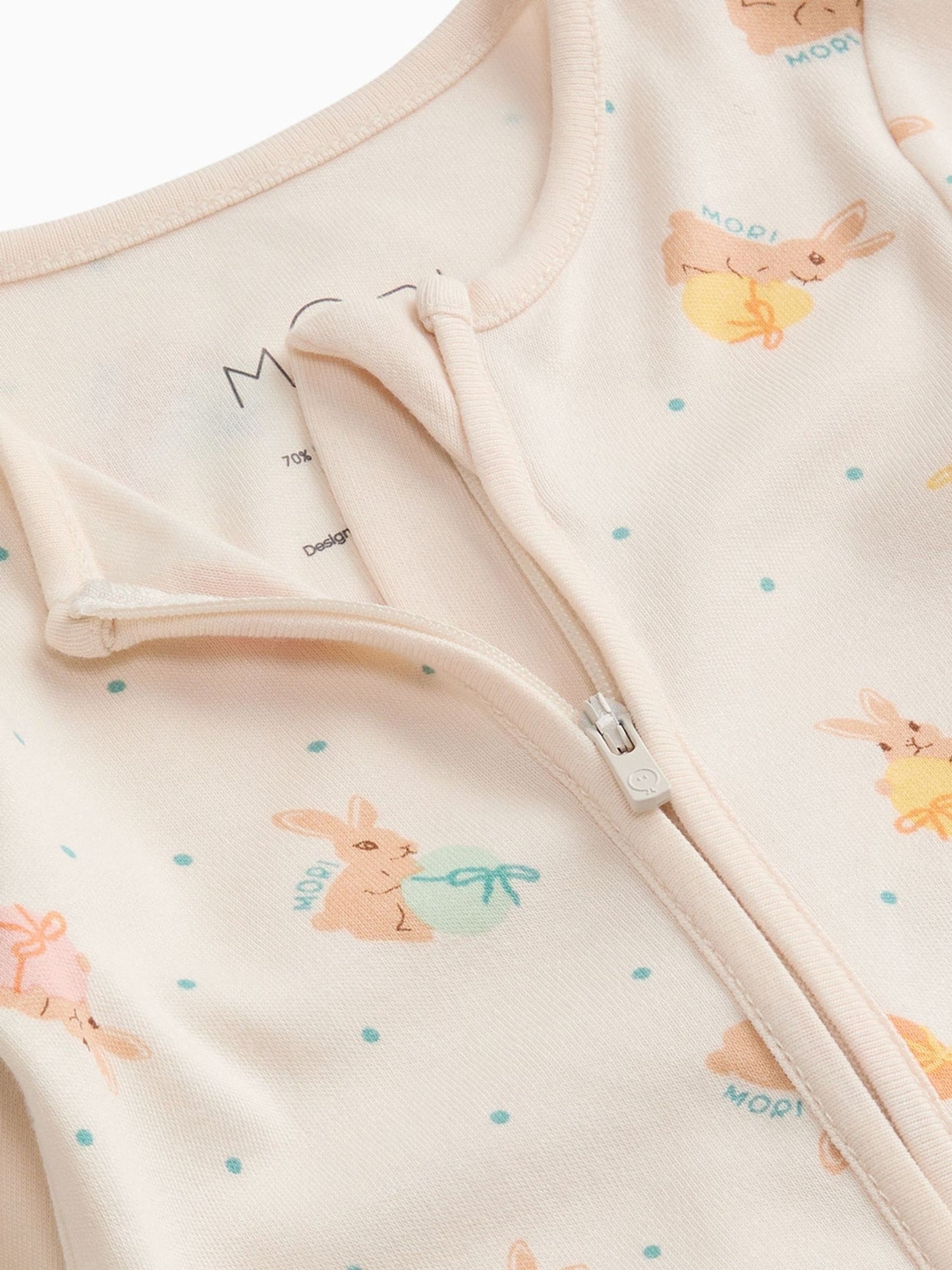 MORI Cream Easter Bunny Clever Zip Supersoft Sleepsuit image 5