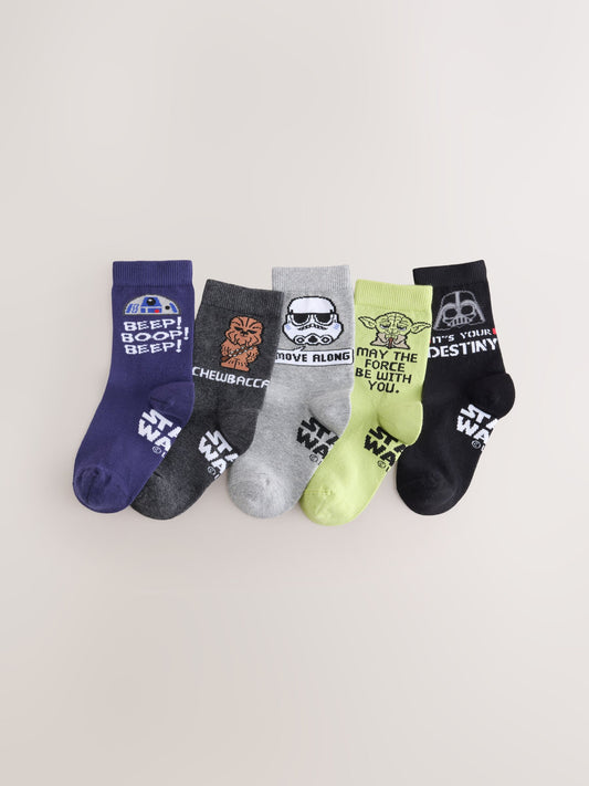 Star Wars Character Cotton Rich Socks 5 Pack - image 1