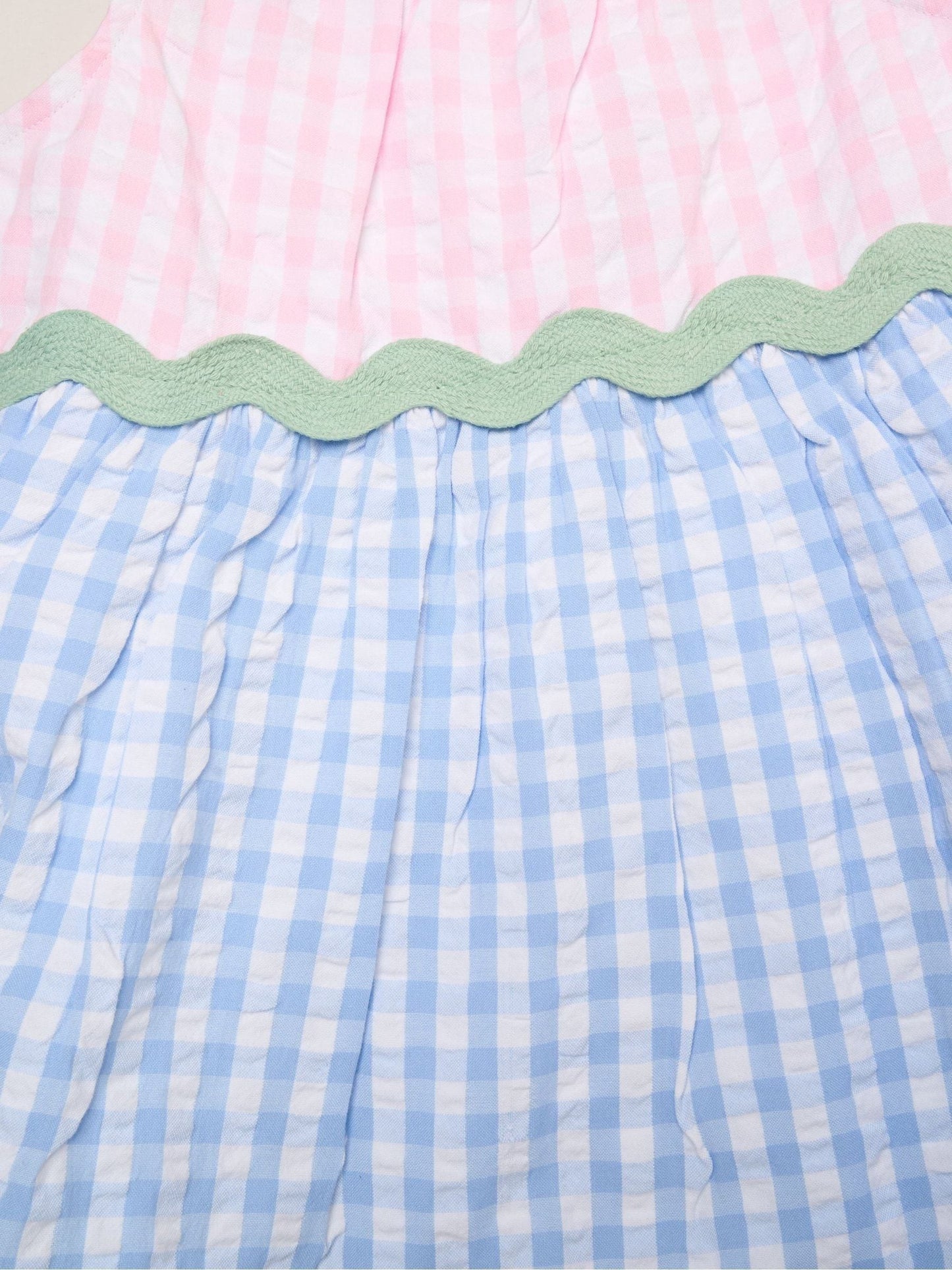 Dsiney Kidz - Miss Pink Gingham Dress With Scalloped Detail image 3