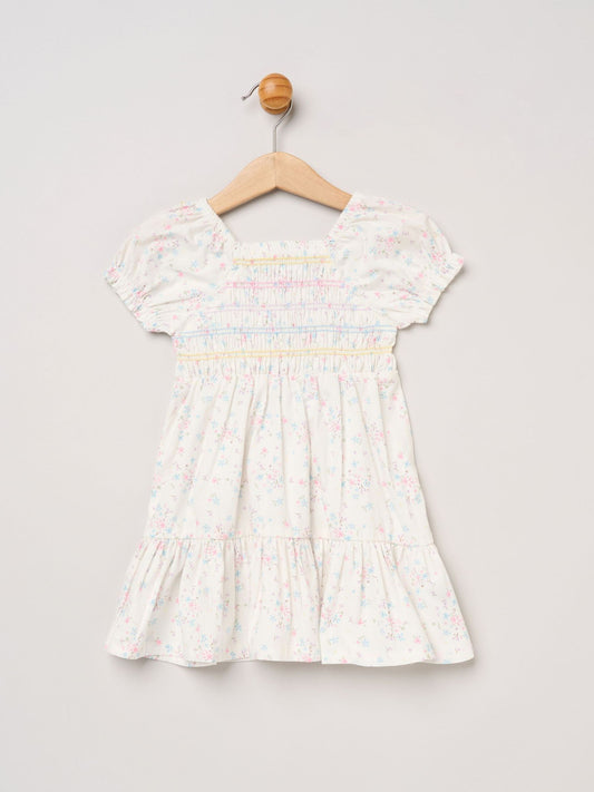 Dsiney Kidz - Miss White Floral Embroidered Smocked Dress Set image 2