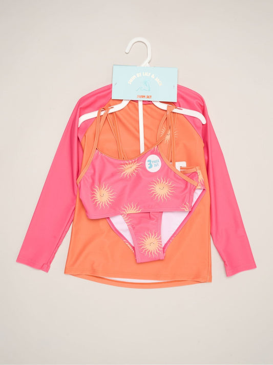 Dsiney Kidz - Miss Pink Sun Printed Bikini With Rash Guard image 2