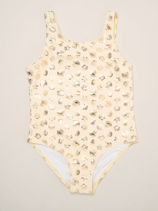 Dsiney Kidz - Miss Yellow Lemon And Stripe Printed Swimsuit With Poncho And Sunglasses image 2