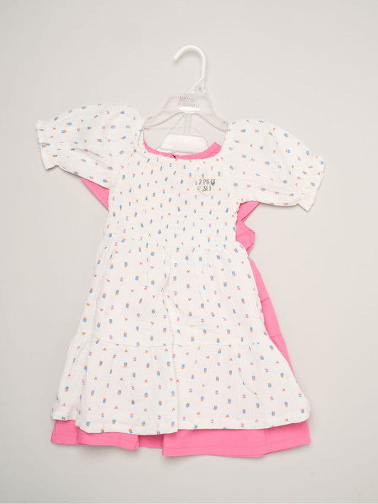 Dsiney Kidz - Miss Pink Floral Print And Chambray Dresses 2 Pack image 2