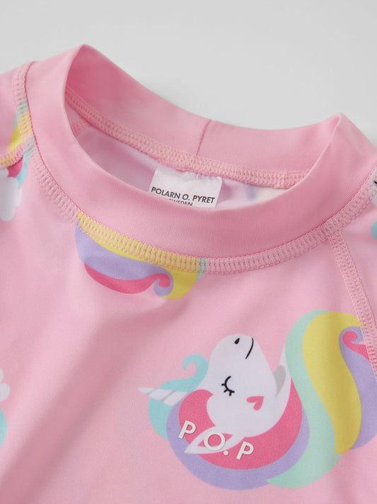 Dsiney Kidz - Polarn O. Pyret Light Pink Unicorn Rash Vests image 2