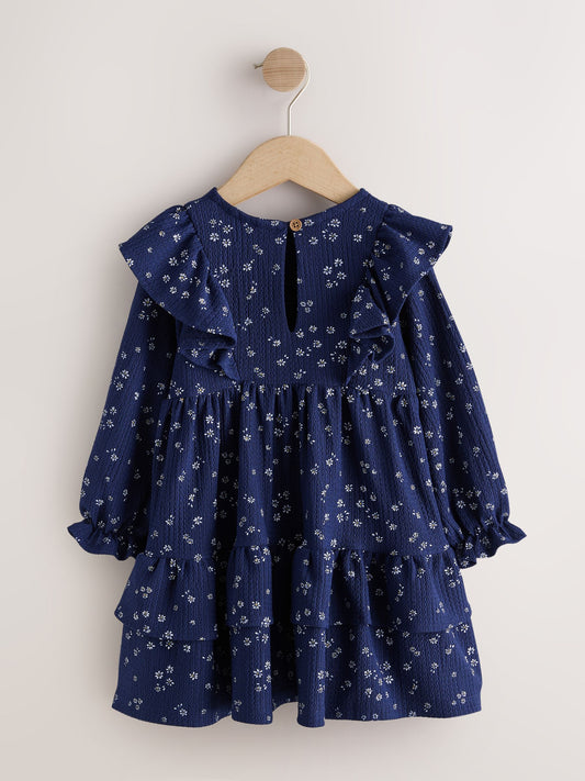 Dsiney Kidz - Navy Long Sleeve Tiered Dress (3mths-7yrs) image 2