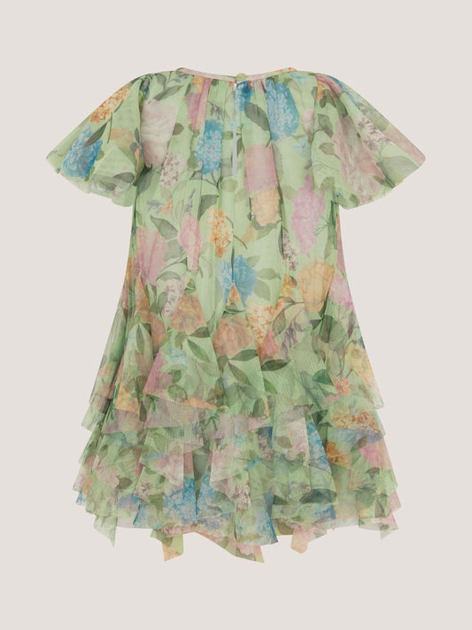 Monsoon Green Baby Nessa Floral Mesh Party Dress image 2