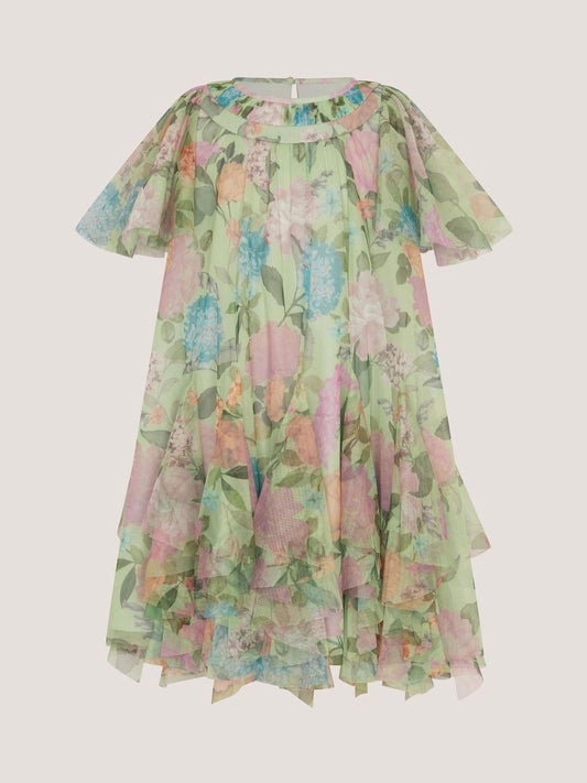 Monsoon Green Nessa Floral Ruffle Swing Dress image 2