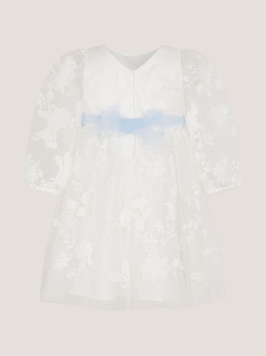 Monsoon Ivory Baby Beatrice Floral Embroidered Tulle Dress image 2
