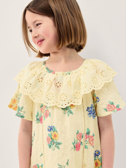 Monsoon Yellow Sasha Floral Broderie Dress image 2