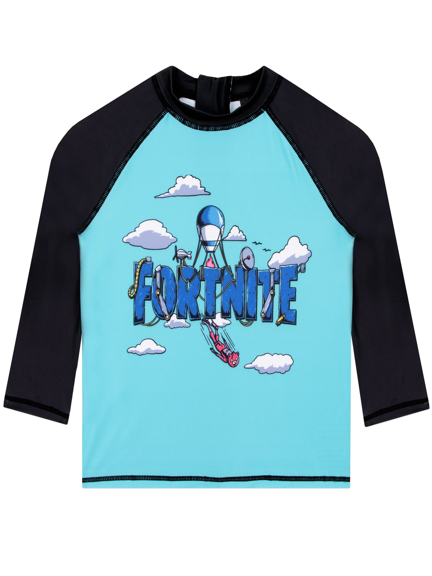 Character Blue Fortnite Long Sleeve Rash Guard And Swim Shorts Set image 8