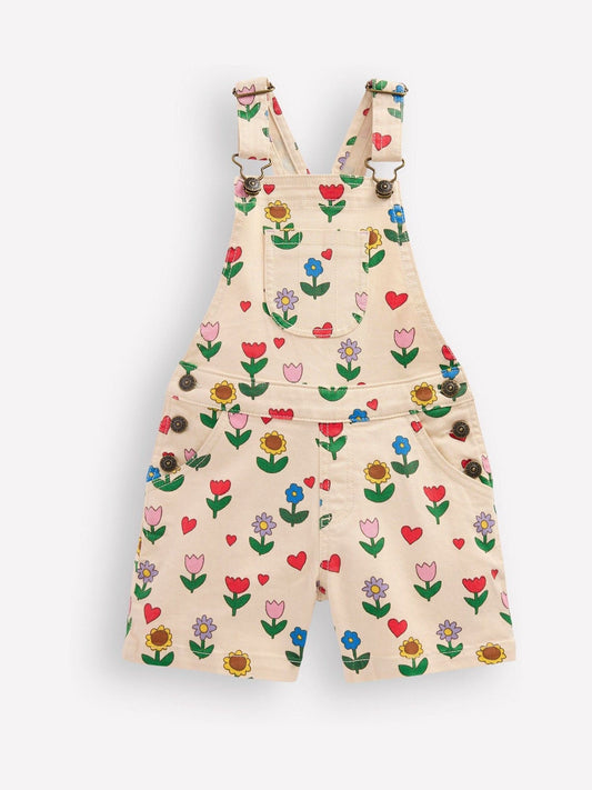 Boden Cream Short Dungarees image 2