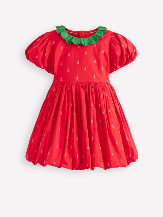 Boden Red Bubble Hem Dress image 2