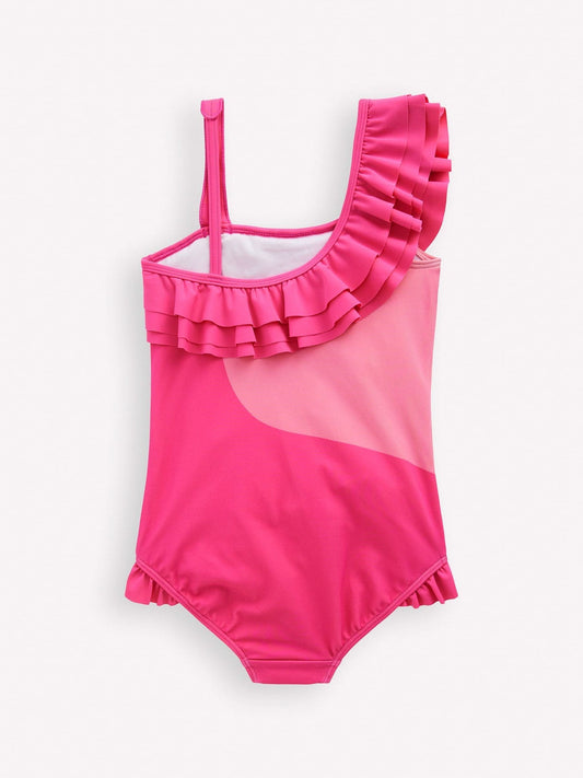 Boden Pink One Shoulder Appliqué Swimsuit image 2