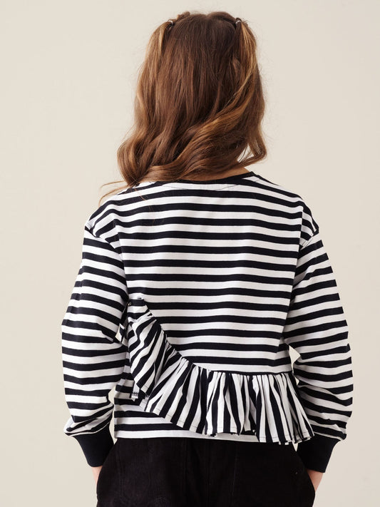 Dsiney Kidz - Angel & Rocket Black Marley Peplum Stripe T-Shirt image 2