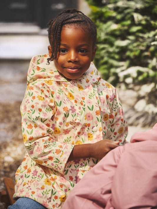 JoJo Maman Bébé Pink Floral Waterproof Cosy Lined Fisherman Coat - image 1