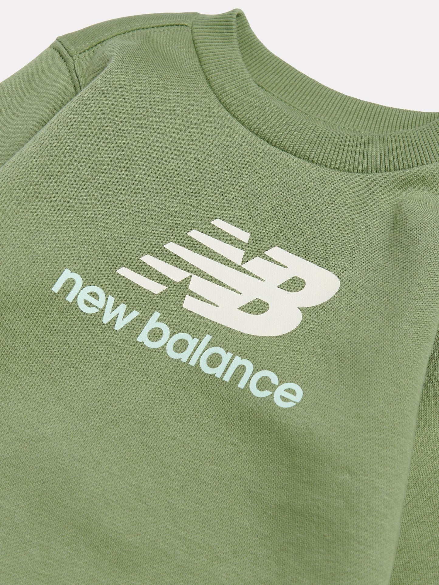 Dsiney Kidz - New Balance Green Stacked Logo Brushback Crew Neck Sweatshirt image 3