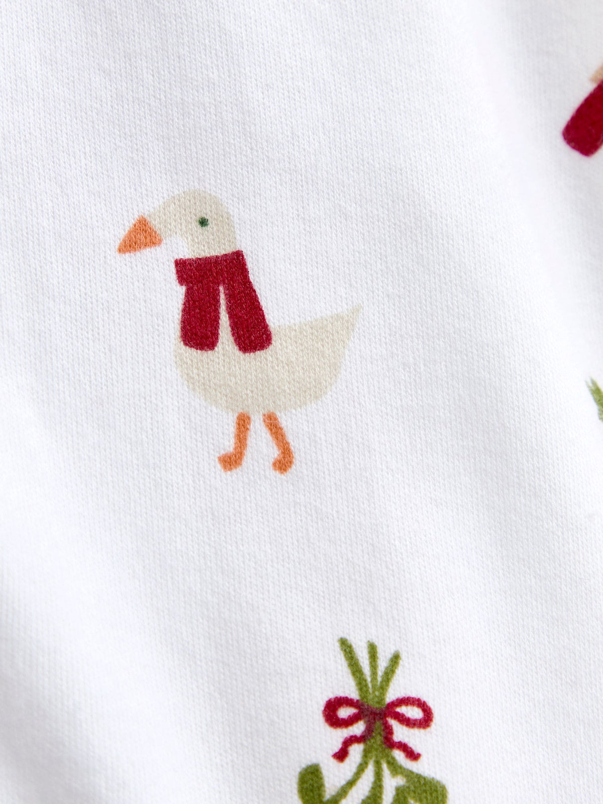 JoJo Maman Bébé White Christmas Print Jersey All-In-One Pyjamas - image 4
