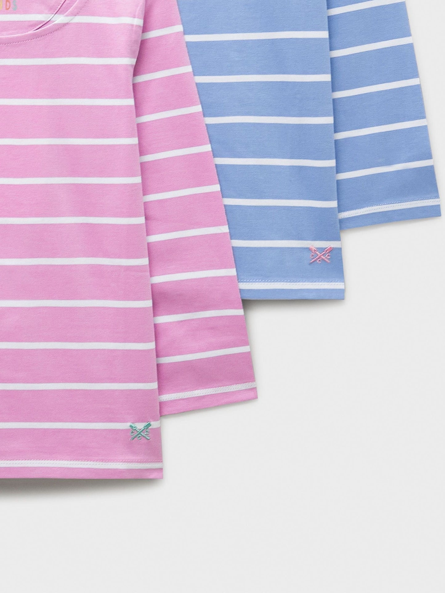 Dsiney Kidz - Crew Clothing Purple Striped Cotton Breton Tops 2 Pack image 3