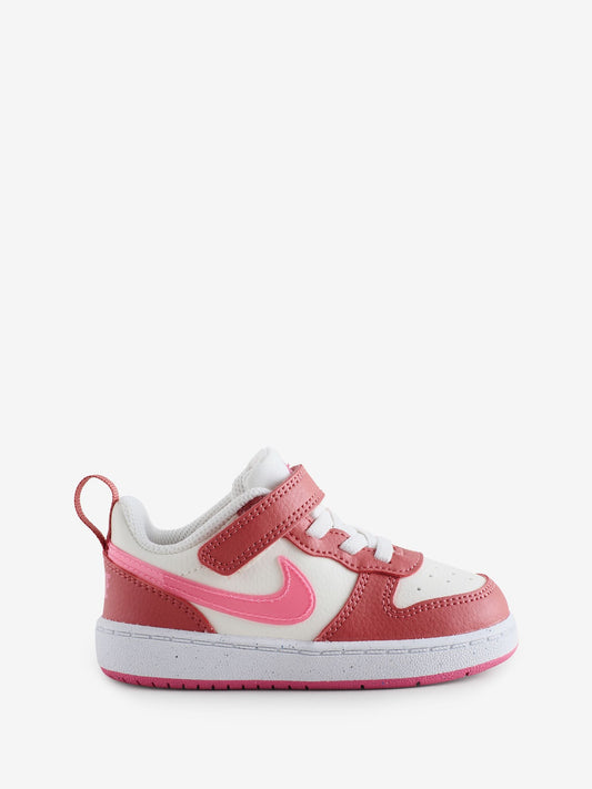 Nike White/Red Pink Infant Court Borough Low Recraft Trainers - image 1