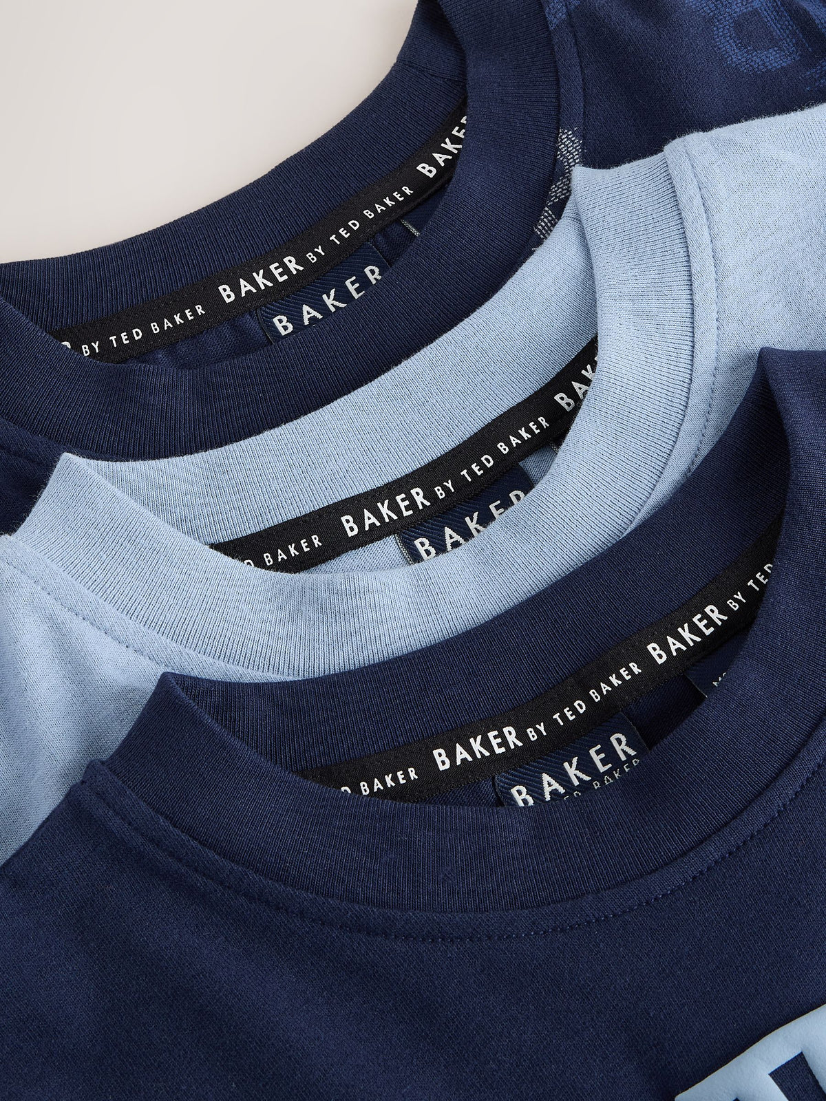 Baker by Ted Baker Blue/Navy 3 Pack Long Sleeve Pyjamas - image 12