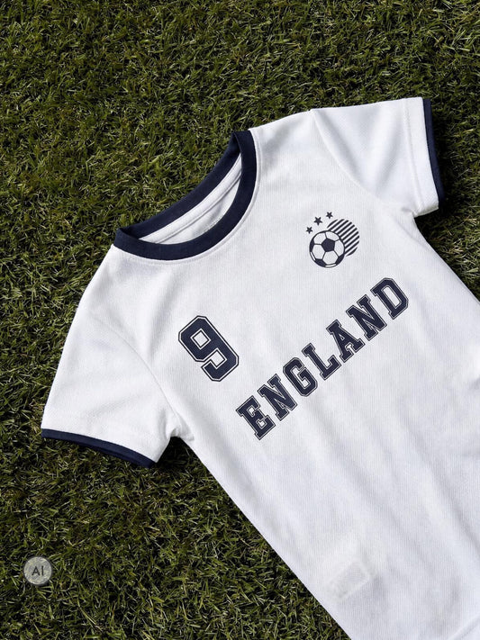Name It White Baby Football England Romper image 2