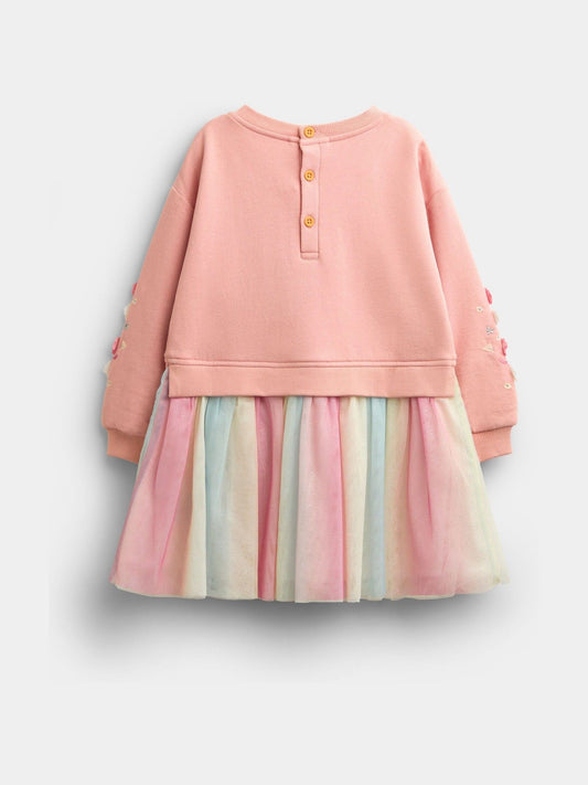 Dsiney Kidz - JoJo Maman Bébé Light Pink Unicorn Appliqué Tulle Combo Dress image 2