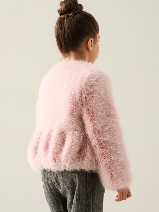 Dsiney Kidz - Angel & Rocket Pink Paula Peplum Fur Jacket image 2