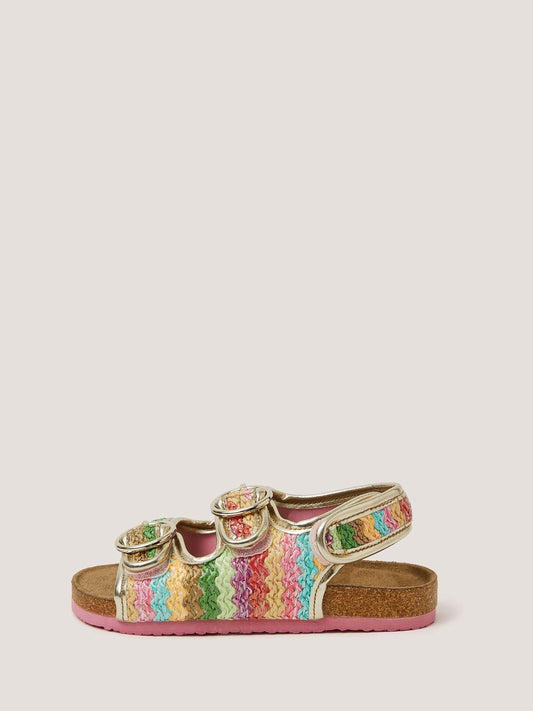 Monsoon Green Rainbow Stripe Sandals image 2