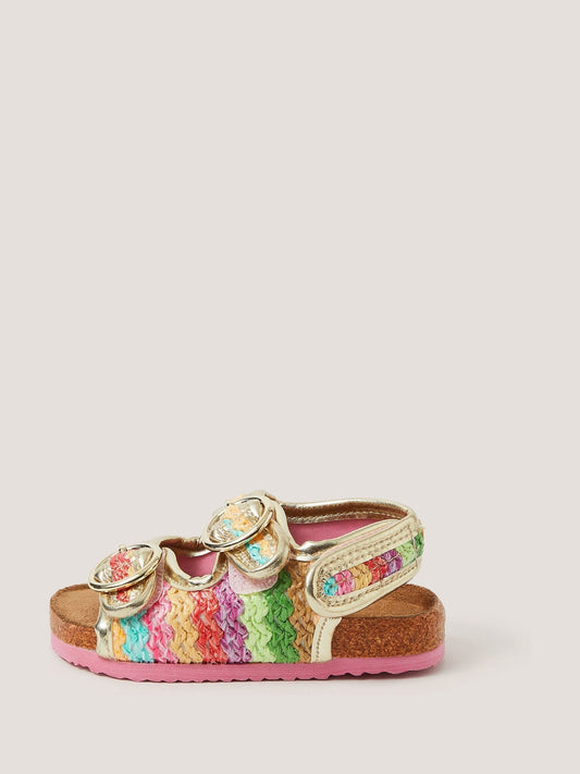 Monsoon Pink Baby Rainbow Stripe Sandals image 2