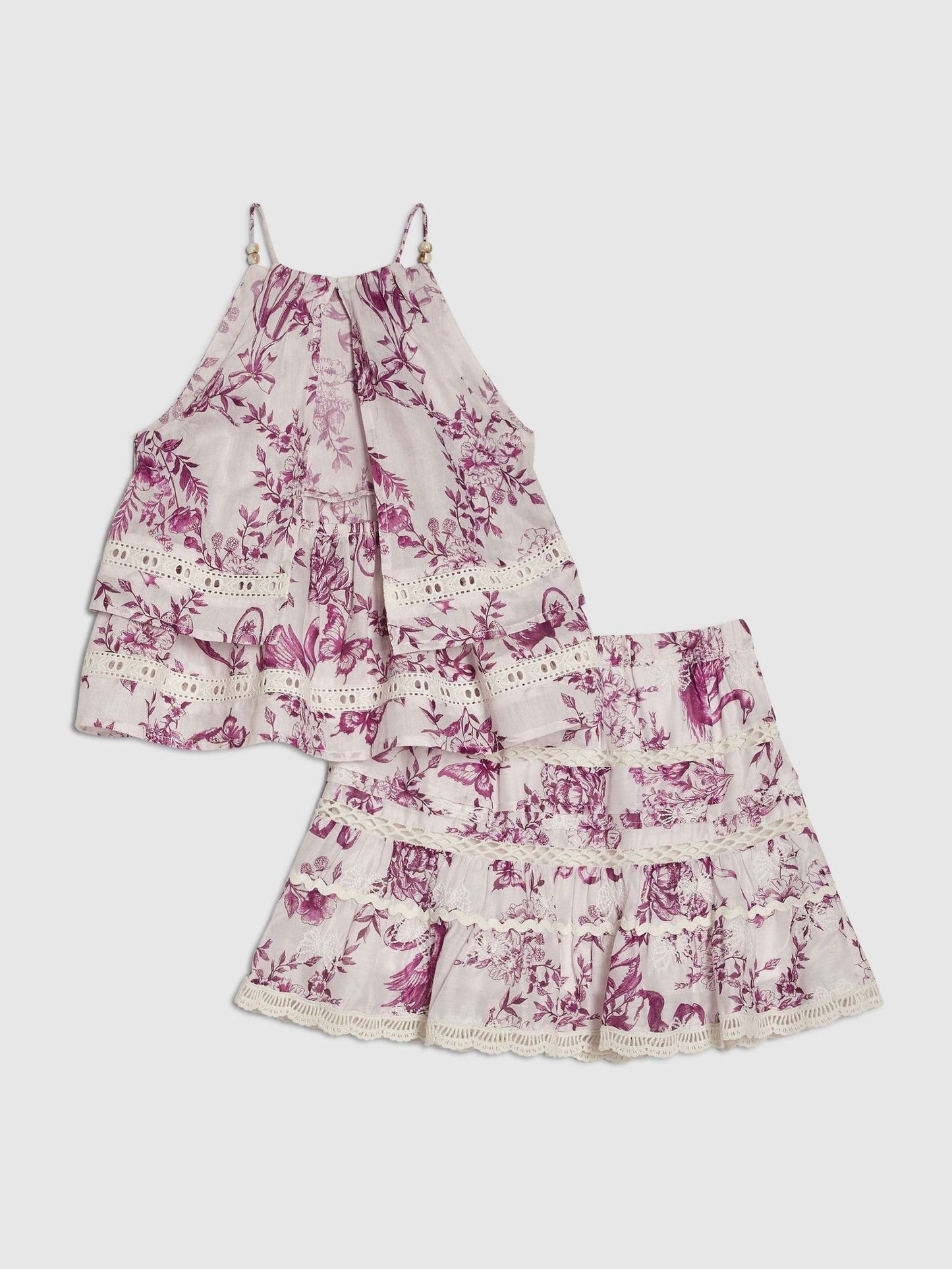 Dsiney Kidz - River Island White Toile Halter Top & Skirt Set image 5