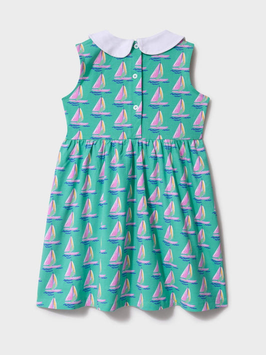 Dsiney Kidz - Crew Clothing Company Blue Cotton Jersey Peter Pan Collar Dress image 2