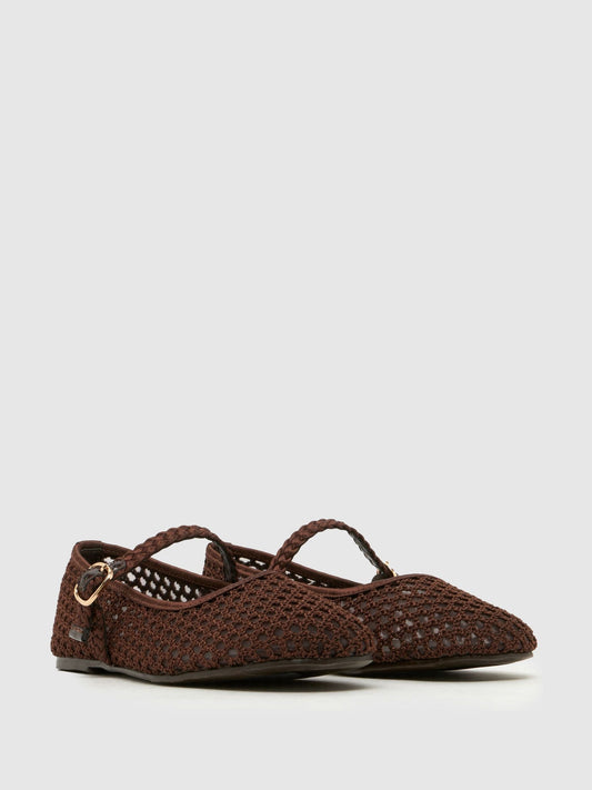 Schuh Brown Loveable Woven Ballerina Shoes image 2
