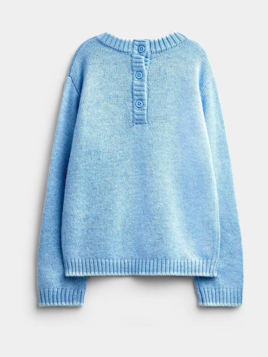 Dsiney Kidz - JoJo Maman Bébé Blue Highland Cow Embroidered Jumper image 2