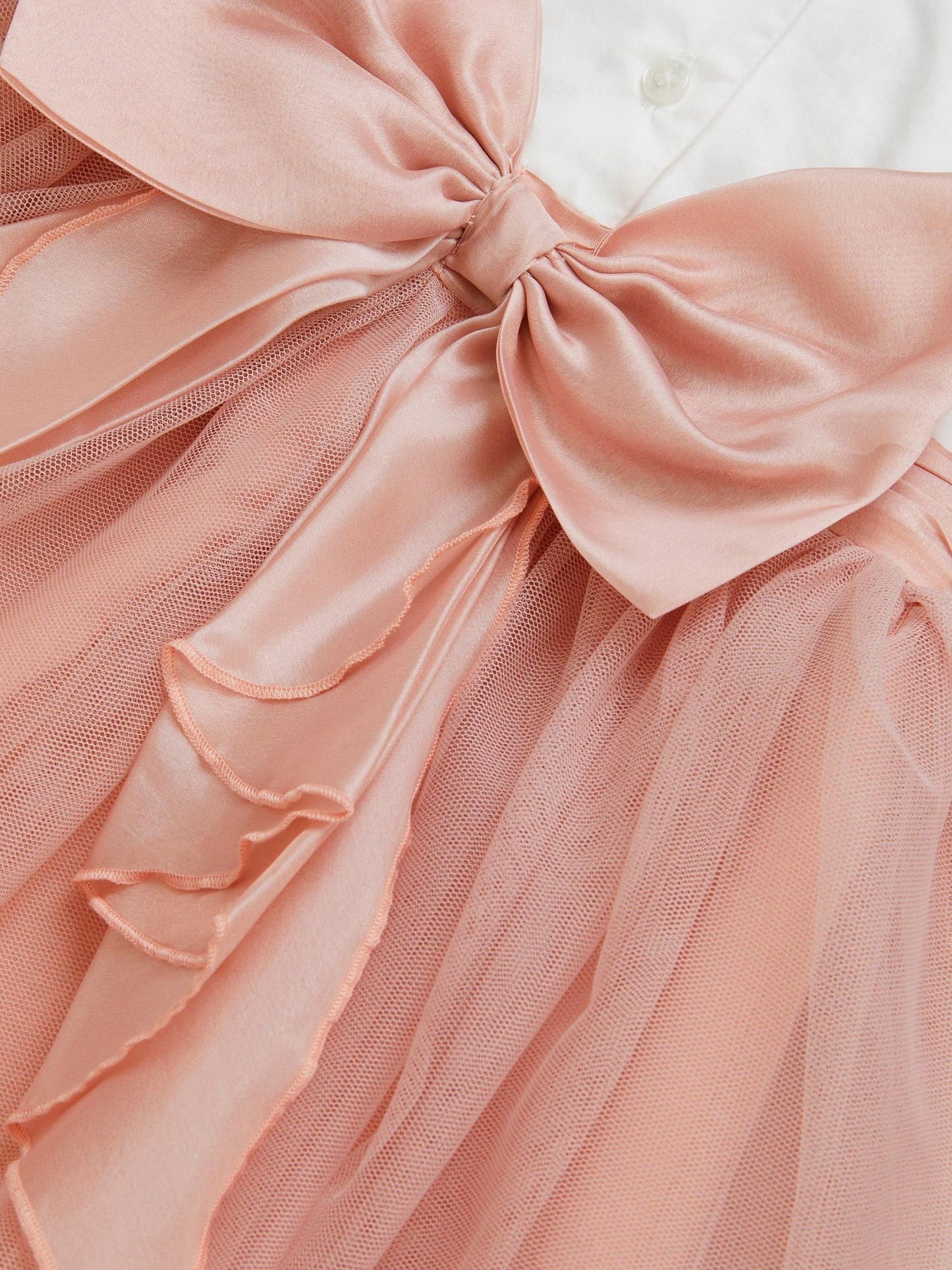 Monsoon Pink Baby Puff Sleeve Sateen Tulle Party Dress image 3