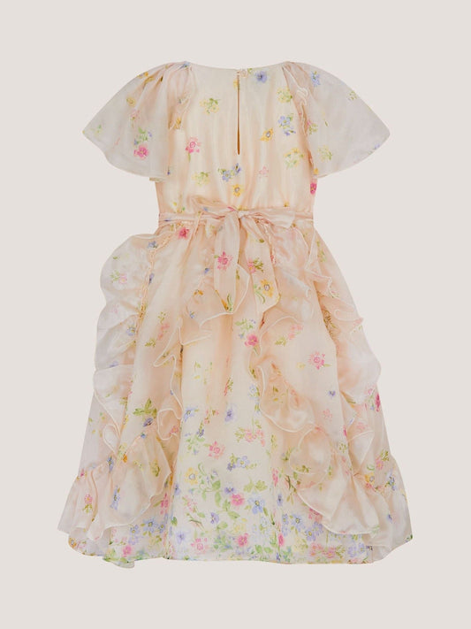 Dsiney Kidz - Monsoon Pink Ditsy Floral Ruffle Party Dress image 2