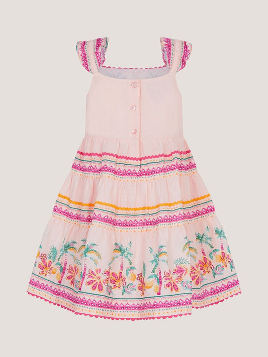 Dsiney Kidz - Monsoon Pink Baby Tina Tropical Toucan Tier Dress image 2