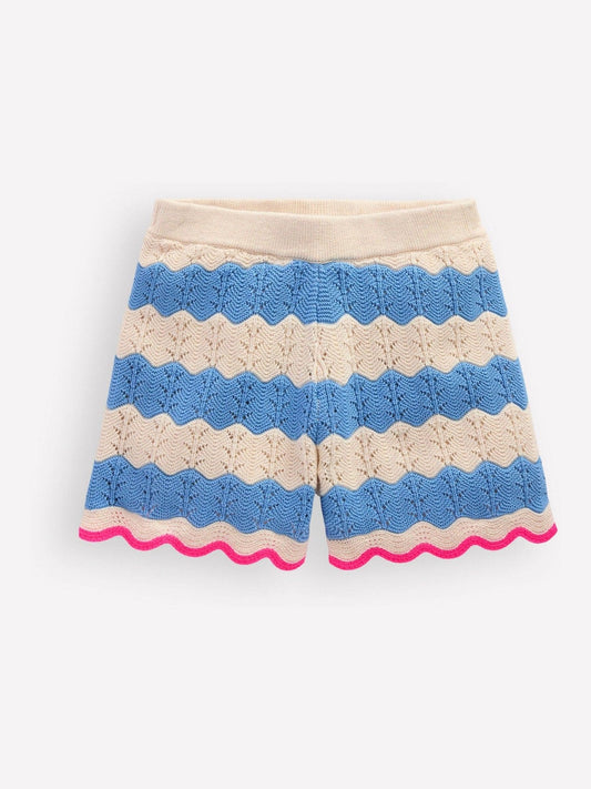Boden Blue Pointelle Knitted Shorts image 2
